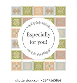 Especially for you. Quote with decorative elements - flowers.