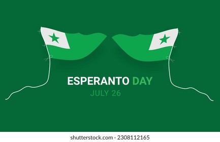 Esperanto day. background, banner, card, poster, template. Vector illustration.