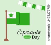 Esperanto Day background vector illustration