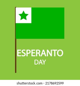 Esperanto day flag flat design, vector art illustration.