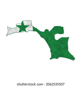 Esperanto map in polygonal style on white background. Vector illustration eps 10.