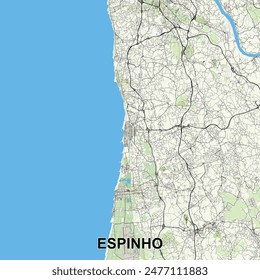 Espinho, Portugal map poster art