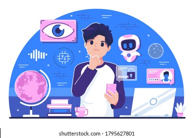 fondo de ilustración de diseño plano de concepto de espionaje
