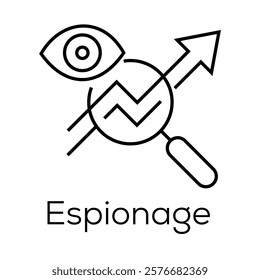 Espionage Icon – Eye and Arrow Representing Cyber Spying Activities