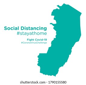 Espirito Santo Brazil map with Social Distancing stayathome tag