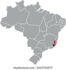 PROVINCIA DEL MAPA DEL DEPARTAMENTO ESPIRITO SANTO DE MAPA ISOMÉTRICO 3D DE BRASIL