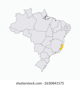 Espirito Santo Region highlighted on Brazil map
