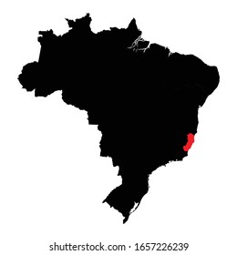 Espirito Santo state highlighted on Brazil map Vector EPS 10