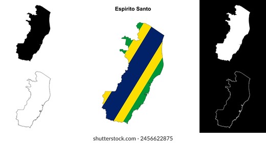 Espirito Santo state outline map set