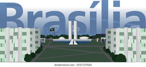 Esplanada dos Ministérios - Prédios do Governo em Brasília - a capital do Brasil