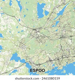 Espoo, Finland map poster art