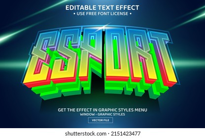 Esport 3D editable text effect template