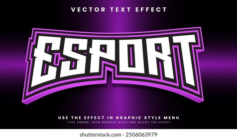 Plantilla de efectos de texto editable 3D Esport con tema Sport Style