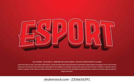 Esport 3d style editable text effect use for logo and business brand