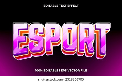 esport 3d text effect and editable text, template 3d style use for future tittle