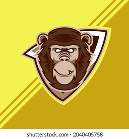 e-sport ape modern logo vector illustration