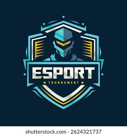 Esport Badge mascot Logo Design Templates Team Identity Vector Illustrations isolated on blue Background
