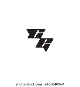 Concepto de exportación EC dinámico y fresco diseño monograma inicial logo letra