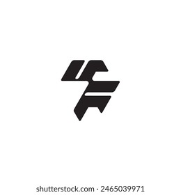 esport concept FU dynamic and cool design monogram initial logo letter