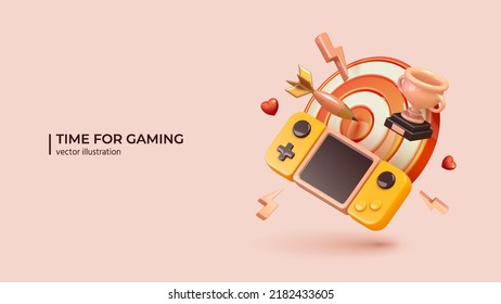 Free Vector  Game time card with control