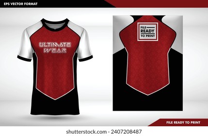 esport design texture, red white Sports t-shirt jersey design concept vector, sports jersey concept with front view. Jersey design concept for soccer, Badminton, Football and volleyball