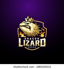 eSport dragon lizard mascot logo