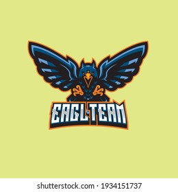 esport eagle mascot logo template for team, sport, esport, gaming, community, etc