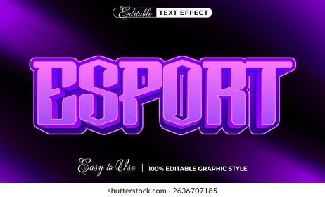 Esport editable text effect, 3d typography in graphic styles