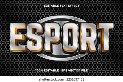 Esport editable text effect, lettering typography font style, game 3d text for tittle