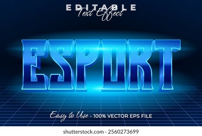 Esport Editable text style effect, Glossy 3D text style theme.