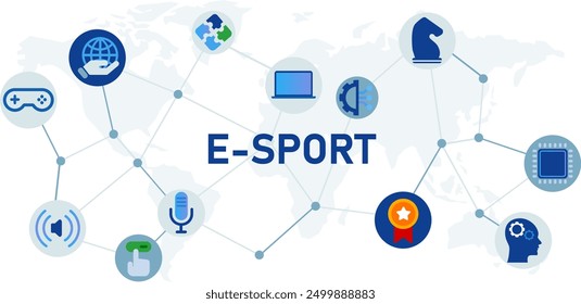 esport game championship arcade electronic game sport ranking champion strategy technology icon set design