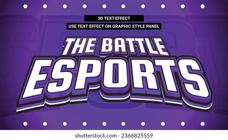 ESPORT GAMER 3D TEXT EFFECKT EDITABLE VEKTORSPORT SOCCER BASKET BADMINTON PINK LIGHT GLOW IN DER DUNK