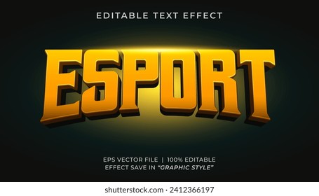 Esport gaming 3d editable text effect style