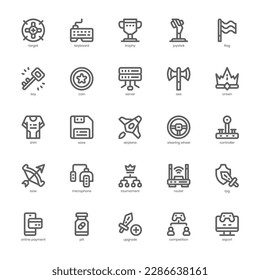 Esport Gaming Icon pack for your website design, logo, app, and user interface. Esport Gaming Icon outline design. Vector graphics illustration and editable stroke.