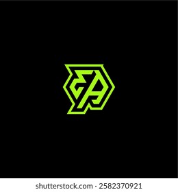 esport gaming initial EA cool and dynamic monogram logo design concept letter