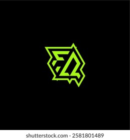 esport gaming initial FQ cool and dynamic monogram logo design concept letter