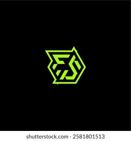 esport gaming initial FS cool and dynamic monogram logo design concept letter