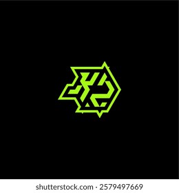 esport gaming initial logo design concept letter cool and dynamic monogram KZ