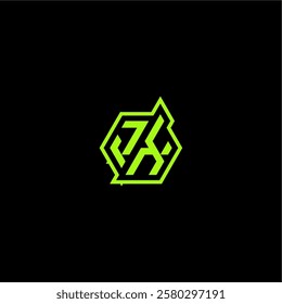 esport gaming initial logo design concept letter cool and dynamic monogram JX