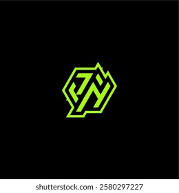 esport gaming initial logo design concept letter cool and dynamic monogram JN