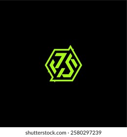 esport gaming initial logo design concept letter cool and dynamic monogram JS