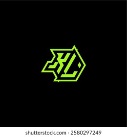 esport gaming initial logo design concept letter cool and dynamic monogram KL