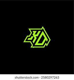 esport gaming initial logo design concept letter cool and dynamic monogram KO
