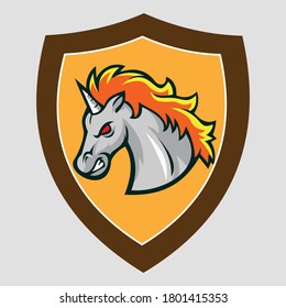 e-sport illustration of modern horse vector logo