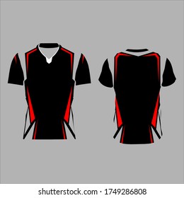 Esport Jersey or Gaming Tshirt Design Template, black and yellow, gamers uniform with short hand