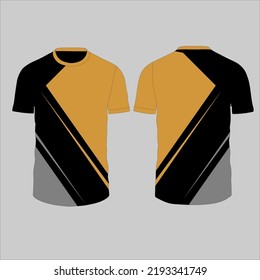 Esport Jersey or Gaming Tshirt Design Template, black, gray and gold, gamers uniform with short hand