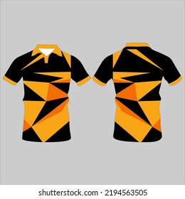Esport Jersey or Gaming Tshirt Design Template, black, gray and gold, gamers uniform with short hand