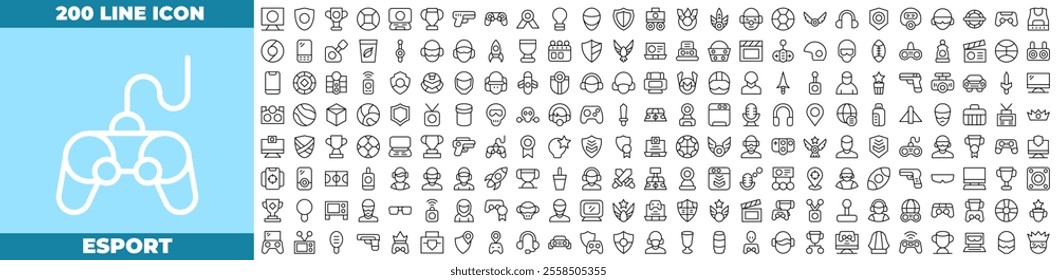 Esport Line Editable Icons set. Vector illustration in modern thin line style of esport icons: esport, game, cyber, etc