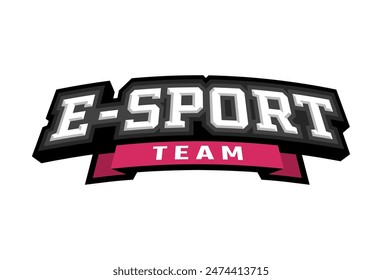 e-sport logo, 3D effect. Vector illustration.