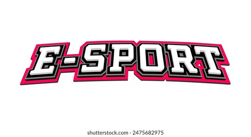 e-sport logo, 3D effect. Vector illustration